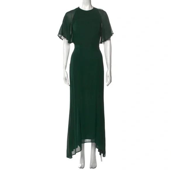 reformation forest green dress Boutonnieres main image 1